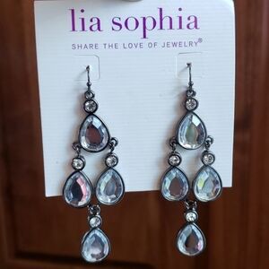 Lia Sophia Women's "Obsession" Chandelier Earrings Pierced Ears Shepherd Hook